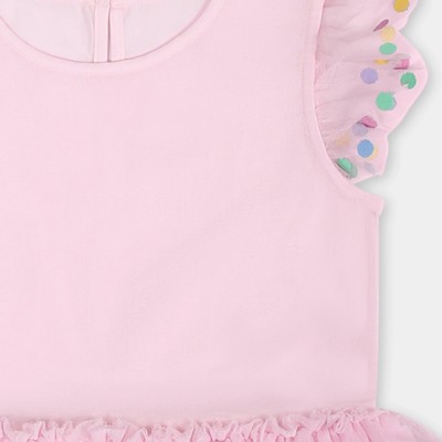 Stella McCartney Baby Pink Dress with Tulle and Polka Dot Details Stella McCartney Baby Pink Dress with Tulle and Polka Dot Details