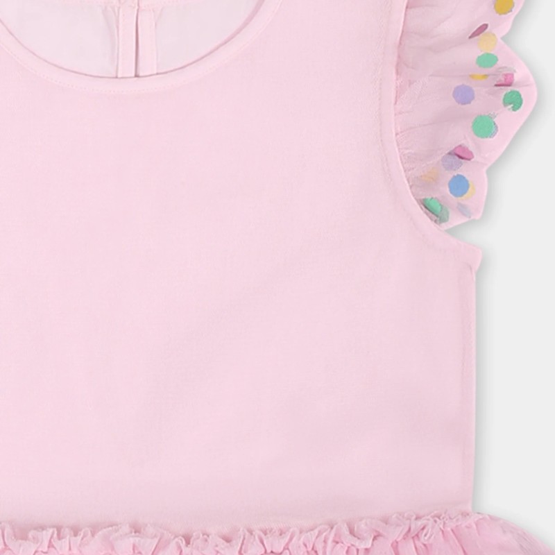 Stella McCartney Baby Pink Dress with Tulle and Polka Dot Details Stella McCartney Baby Pink Dress with Tulle and Polka Dot Details