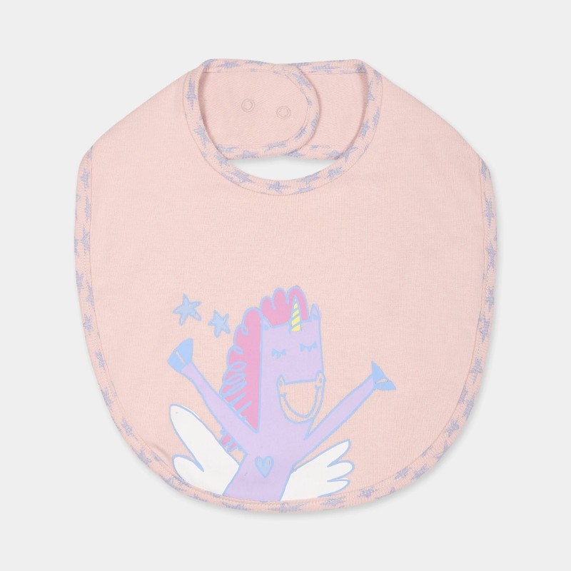 Baby Pink Onesie-Bib With Purple Unicorn Stella McCartney Baby Pink Onesie-Bib With Purple Unicorn Stella McCartney