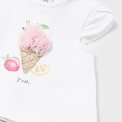 Βρεφικό Ροζ Σετ Ρούχων Με Παγωτά Mayoral