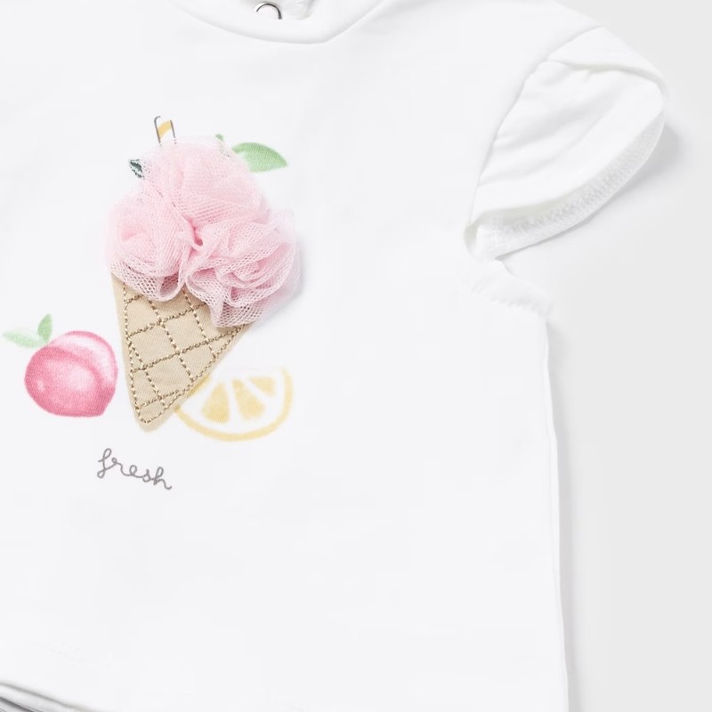 Βρεφικό Ροζ Σετ Ρούχων Με Παγωτά Mayoral