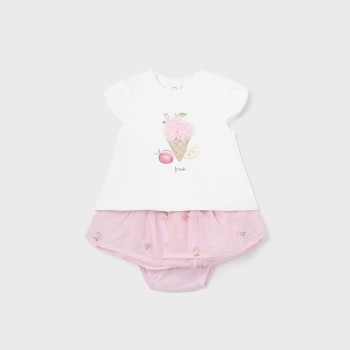 Βρεφικό Ροζ Σετ Ρούχων Με Παγωτά Mayoral