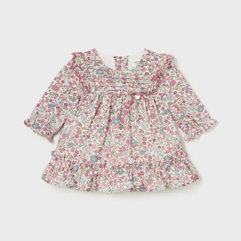 Baby Pink Floral Printed Dress Mayoral