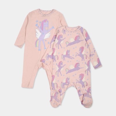 Baby Set of 2 Pink Onesies With Purple Unicorns Stella McCartney