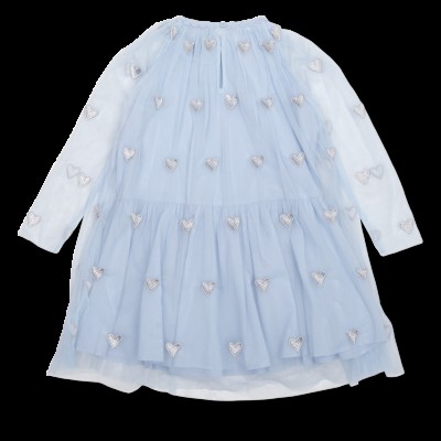 Baby Ciel Tulle Dress With Silver Hearts Stella McCartney