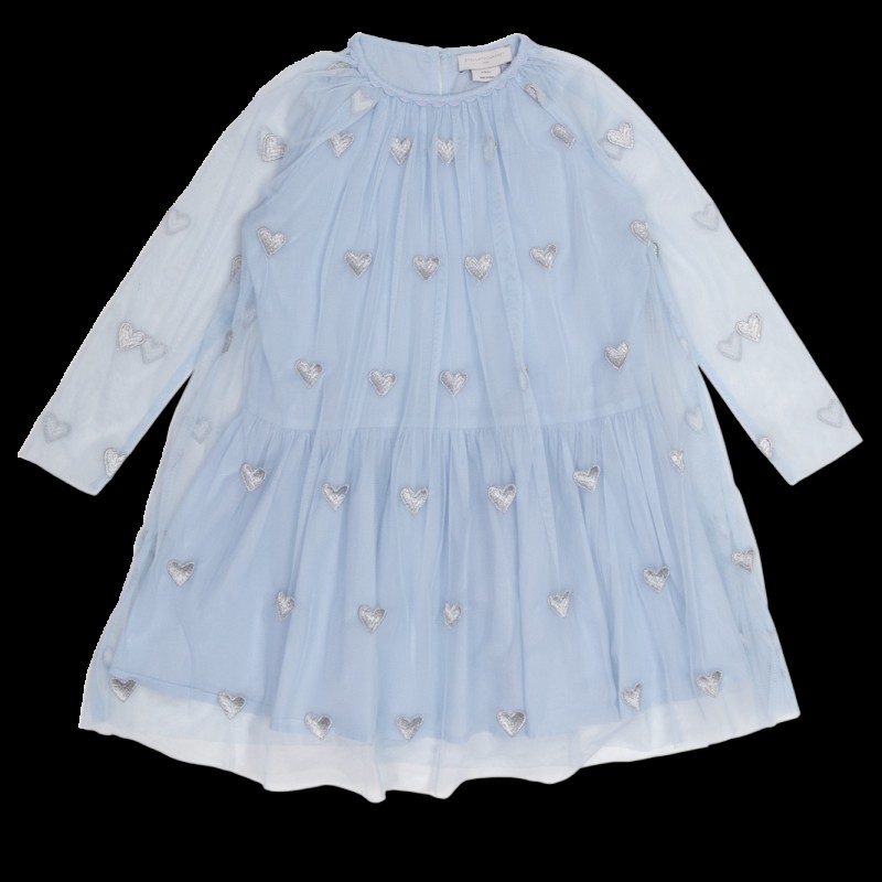 Baby Ciel Tulle Dress With Silver Hearts Stella McCartney