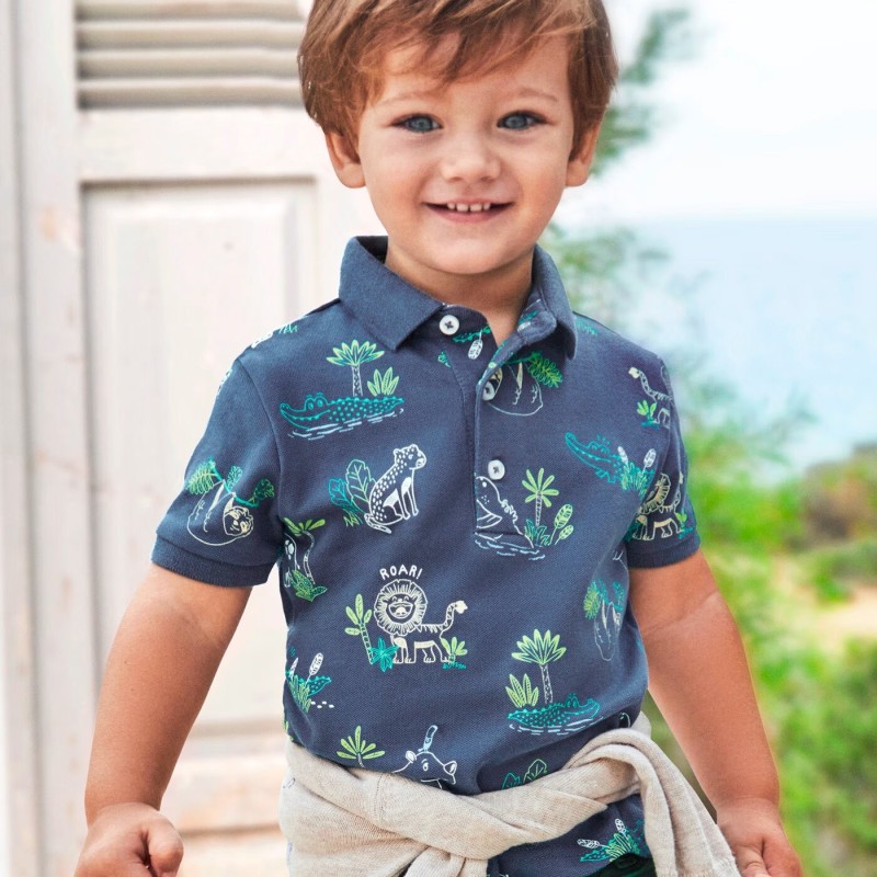 Baby Animal Navy Blue Polo Shirt Mayoral