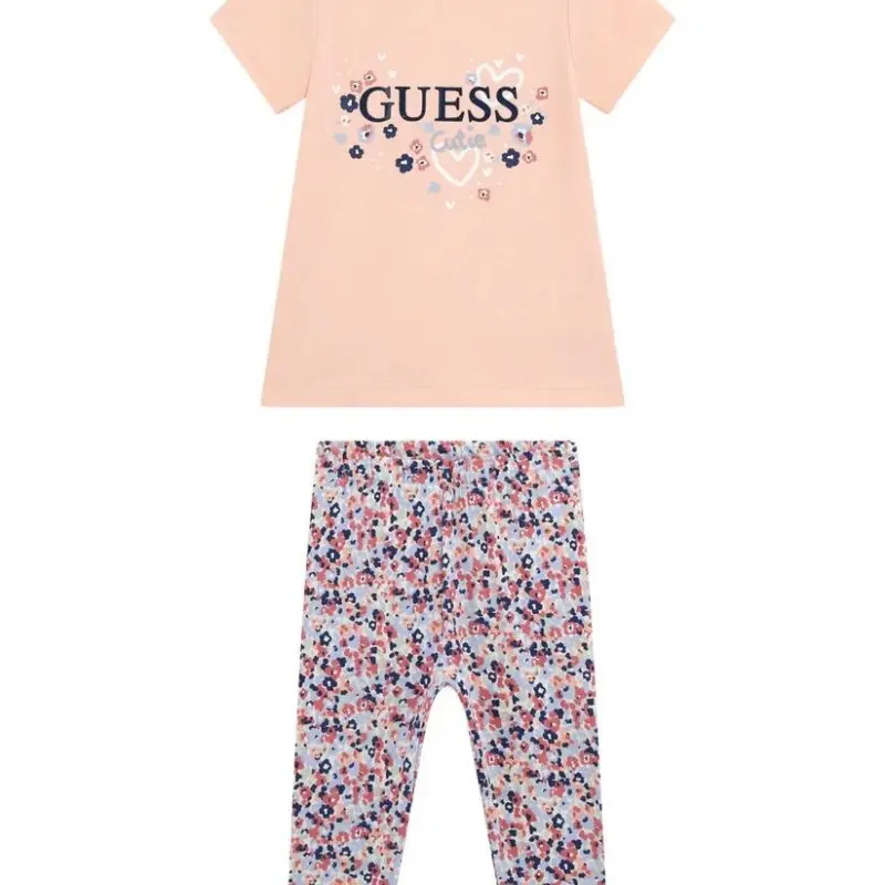 Βρεφικό Σομόν Σετ Με Φλοράλ Κολάν Guess Βρεφικό Σομόν Σετ Με Φλοράλ Κολάν Guess