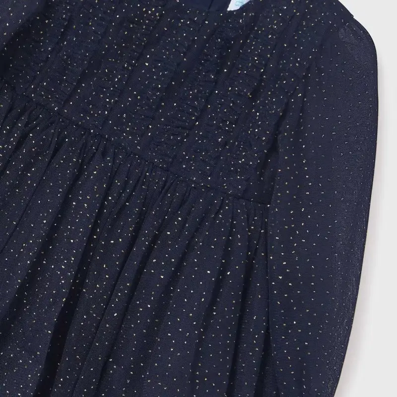 Baby Navy Blue Glitter Tulle Dress Abel and Lula Baby Navy Blue Glitter Tulle Dress Abel and Lula