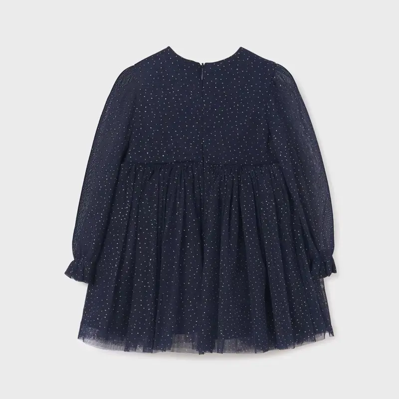 Baby Navy Blue Glitter Tulle Dress Abel and Lula Baby Navy Blue Glitter Tulle Dress Abel and Lula