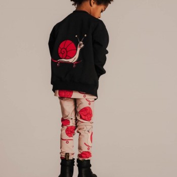 Dear Sophie Παιδική Μαύρη Ζακέτα Bomber Σαλιγκάρι