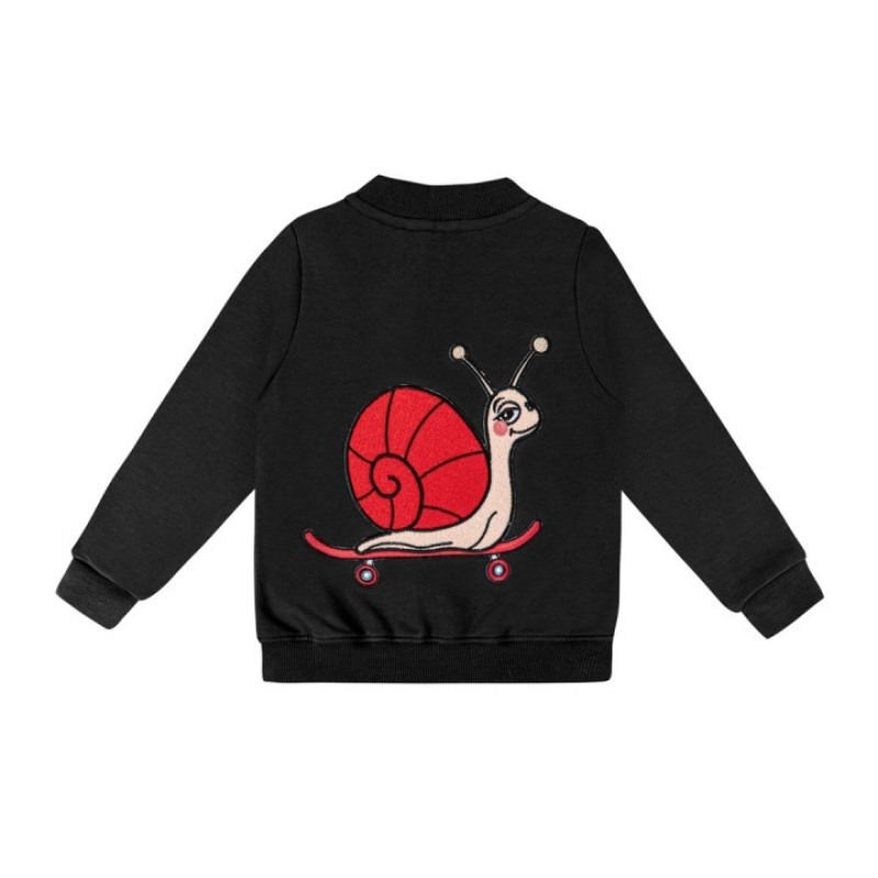 Dear Sophie Kids Snail Black Bomber Jacket