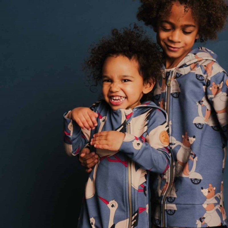 Dear Sophie Kids Motor bear Blue Hoodie Dear Sophie Kids Motor bear Blue Hoodie