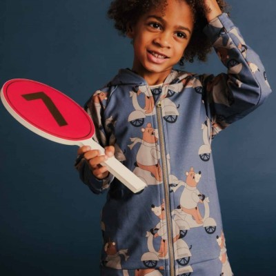 Dear Sophie Kids Motor bear Blue Hoodie Dear Sophie Kids Motor bear Blue Hoodie