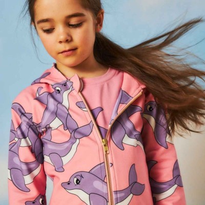 Dear Sophie Children's Pink Cardigan with Dolphins Dear Sophie Children's Pink Cardigan with Dolphins