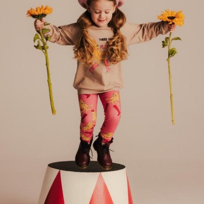 Dear Sophie Kids Pink Leggings with Yellow Daisies