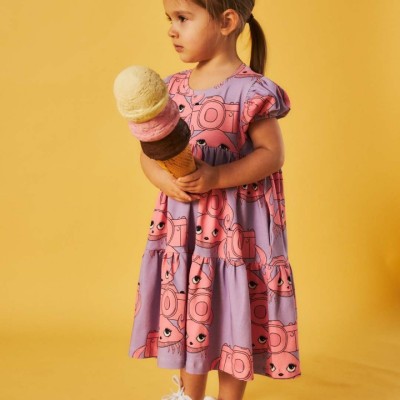 Dear Sophie Children's Purple Dress with Pink Crabs Dear Sophie Children's Purple Dress with Pink Crabs