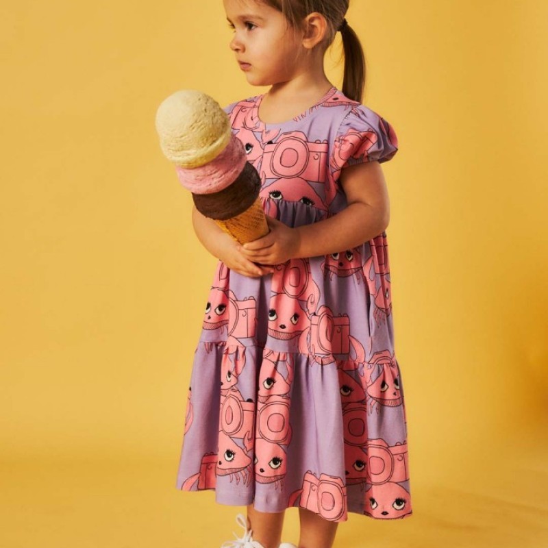 Dear Sophie Children's Purple Dress with Pink Crabs Dear Sophie Children's Purple Dress with Pink Crabs