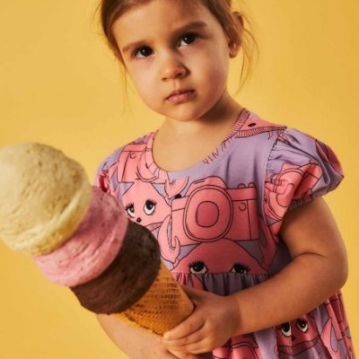 Dear Sophie Children's Purple Dress with Pink Crabs Dear Sophie Children's Purple Dress with Pink Crabs