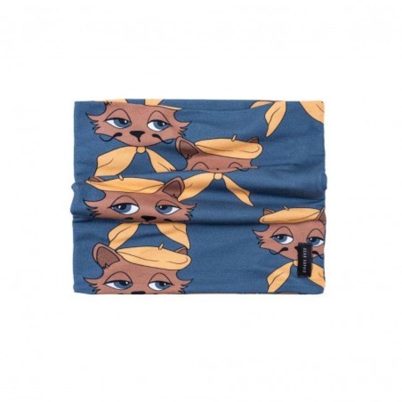 Dear Sophie kids Collar Blue Cotton with an Artist Cat
