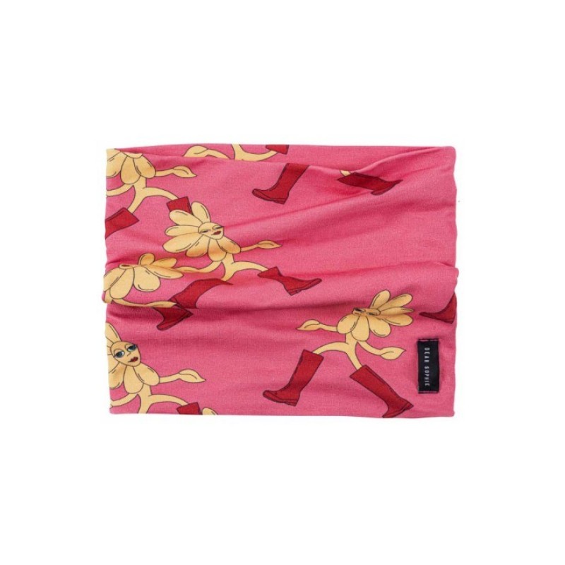 Dear Sophie Παιδικός Λαιμός Ροζ Βαμβακερός με Κίτρινες Μαργαρίτες