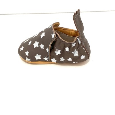 Easy Peasy Baby Brown Cuddle Shoes with Stars