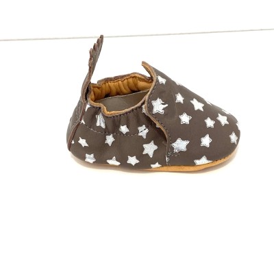 Easy Peasy Baby Brown Cuddle Shoes with Stars