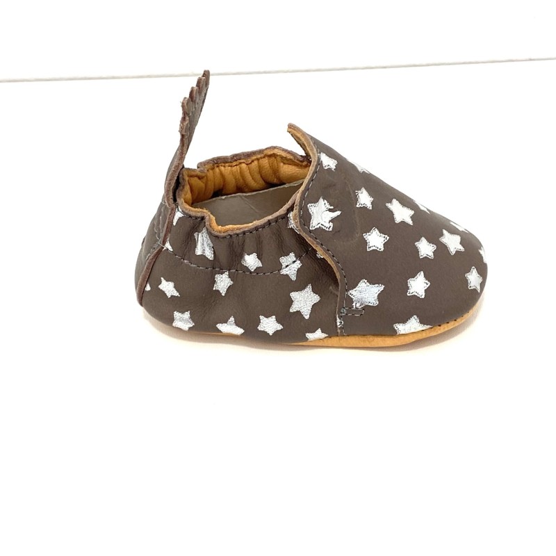 Easy Peasy Baby Brown Cuddle Shoes with Stars Easy Peasy Baby Brown Cuddle Shoes with Stars