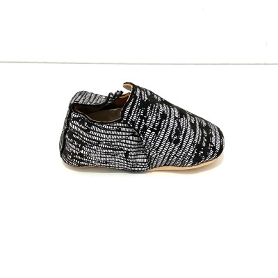 Easy Peasy Baby Brown Cuddle Shoes with White Stripes