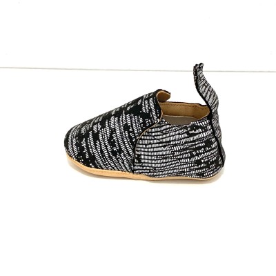 Easy Peasy Baby Brown Cuddle Shoes with White Stripes