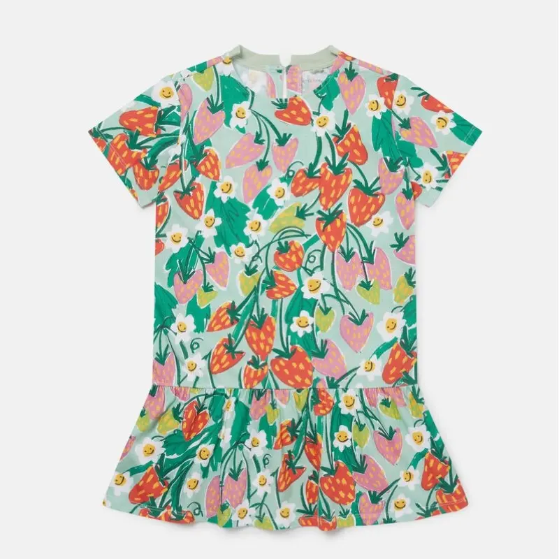 Strawberry Print Short Sleeve Dress Stella Mc Cartney