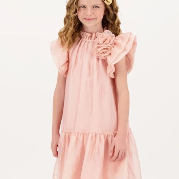 Φόρεμα Loreen Flowers Trim Blush Pink για κορίτσια