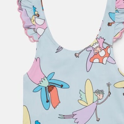 Fairies Print Frilled Swimsuit StellaMc Cartney