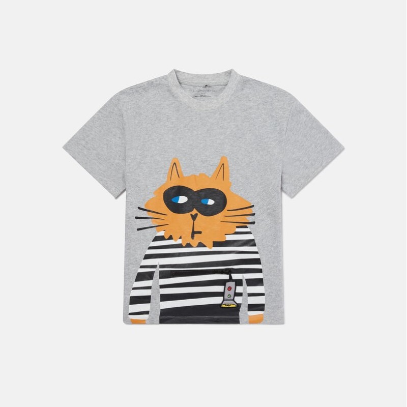 Γκρι T-shirt Με Γάτο Stella Mc Cartney Γκρι T-shirt Με Γάτο Stella Mc Cartney