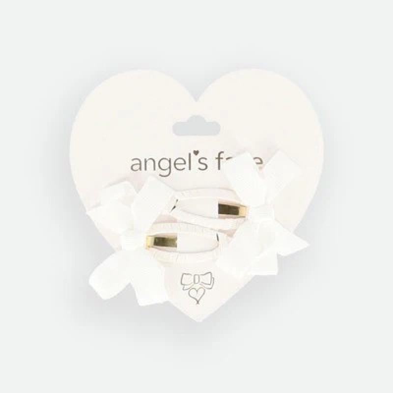 Λευκά Φιογκάκια Τσιμπιδάκια Angel Face Λευκά Φιογκάκια Τσιμπιδάκια Angel Face