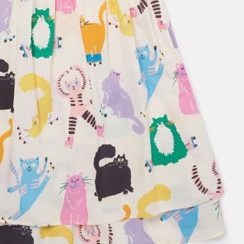 Λευκό Φόρεμα Με Γάτες Stella Mc Cartney