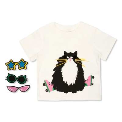 White T-shirt With Cat Stella Mc Cartney