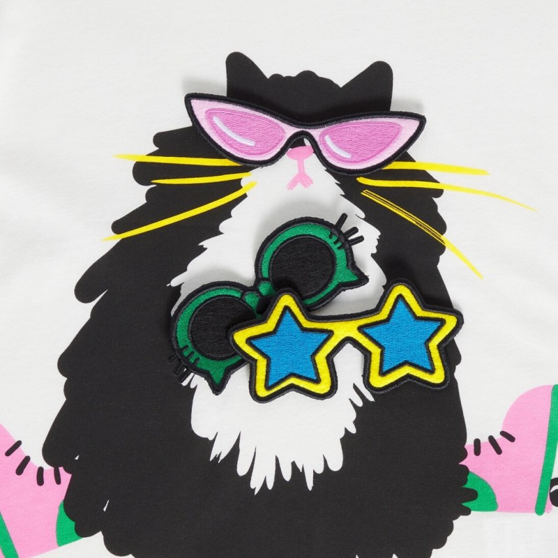 White T-shirt With Cat Stella Mc Cartney