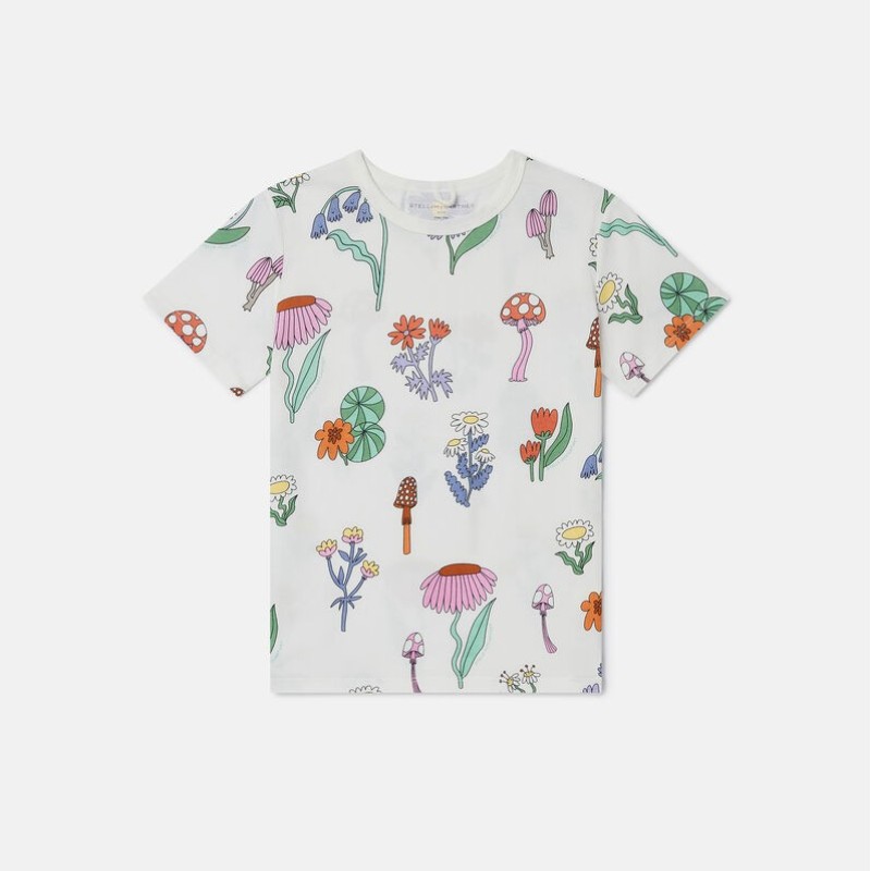 Λευκό T-shirt Εμπριμέ για Κορίτσι Stella Mc Cartney Λευκό T-shirt Εμπριμέ για Κορίτσι Stella Mc Cartney