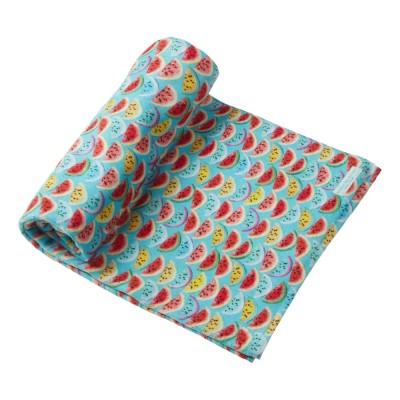 Marie Raxevsky Children's Turquoise Beach Towel With Colorful Watermelons