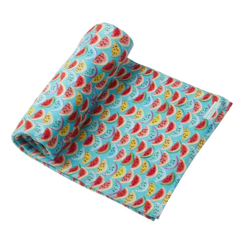 Marie Raxevsky Children's Turquoise Beach Towel With Colorful Watermelons