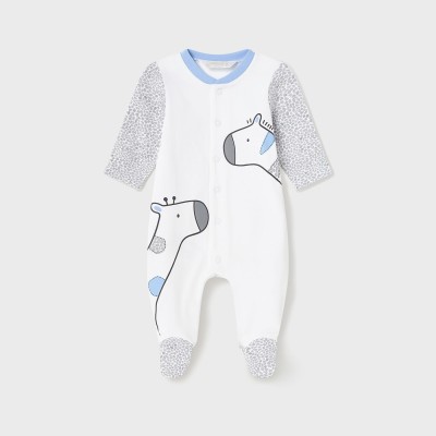 Mayoral Baby Light Blue Rompers with Giraffes