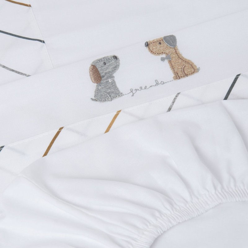 Mayoral Baby White Sheets for Cot with Dogs Mayoral Baby White Sheets for Cot with Dogs