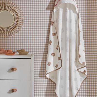 Mayoral Baby Cotton Ecru Bath Towel With Teddy Bears