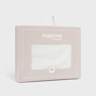 Mayoral Baby Ecru Shawl Blanket With Ruffles