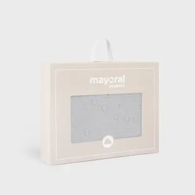 Mayoral Baby Gray Blanket with White Fur