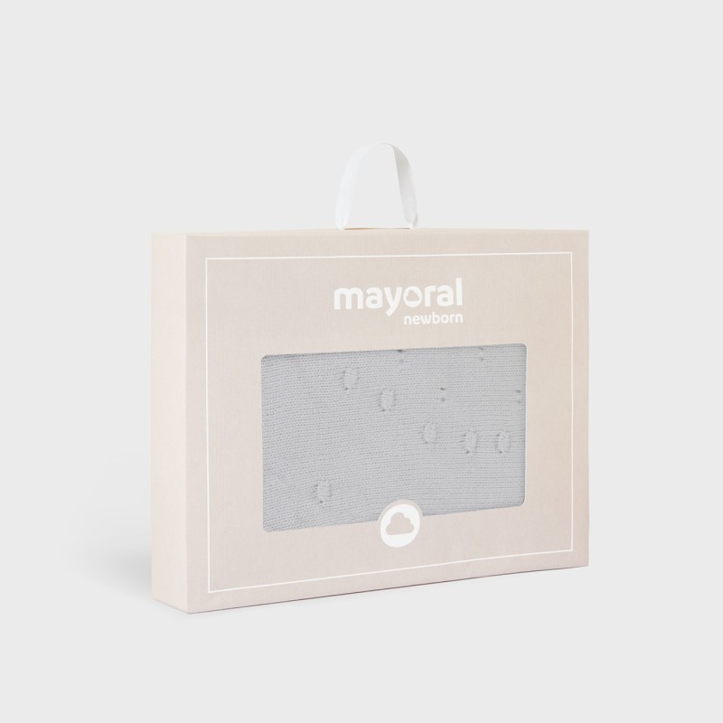 Mayoral Baby Gray Blanket with White Fur Mayoral Baby Gray Blanket with White Fur