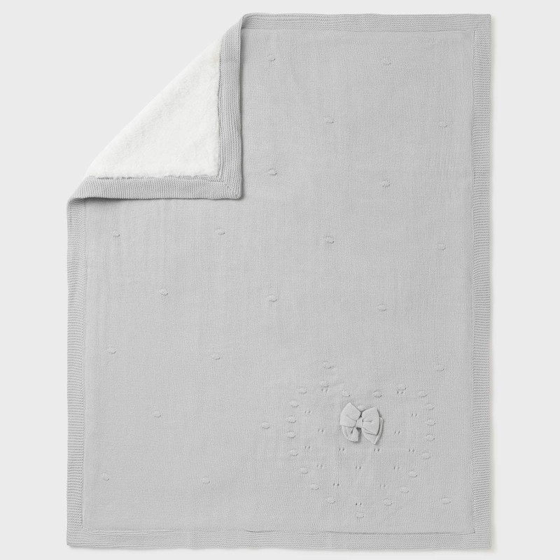 Mayoral Baby Gray Blanket with White Fur Mayoral Baby Gray Blanket with White Fur
