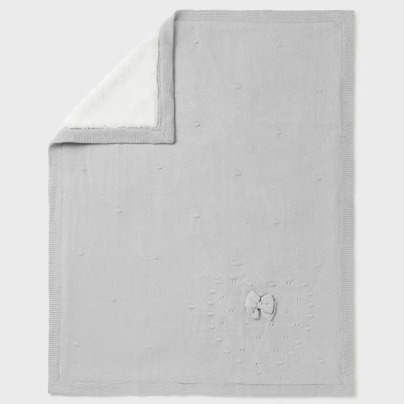 Mayoral Baby Gray Blanket with White Fur Mayoral Baby Gray Blanket with White Fur
