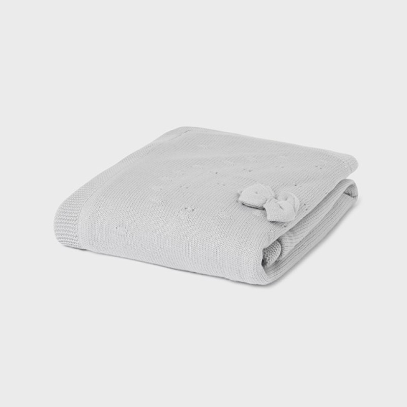 Mayoral Baby Gray Blanket with White Fur